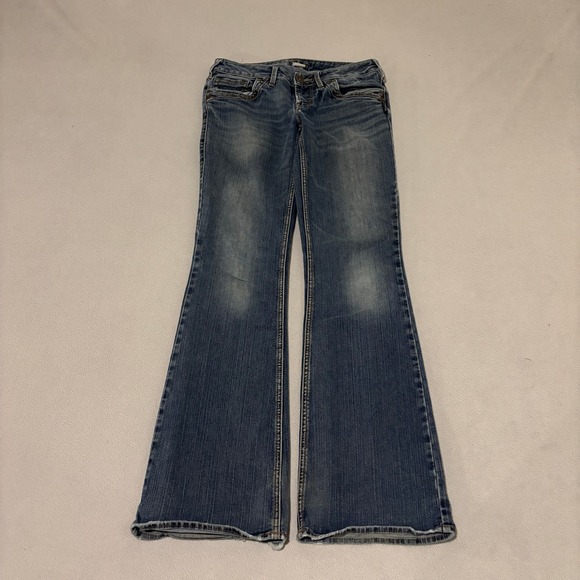 Silver Jeans Co. Denim - Silver Jeans Co Aiko Low Rise Bootcut Jeans Blue Wash 28x33 Grunge Y2K Western